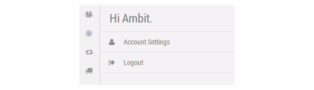 The account menu, with Logout