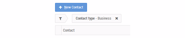 The list toolbar showing an active filter